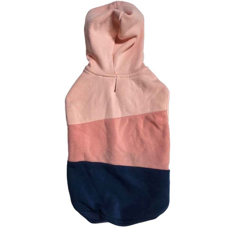 Dog Sweater Pet Clothing Blue Pink Color Block Fleece Lined Small